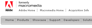 macromedia website screenshot