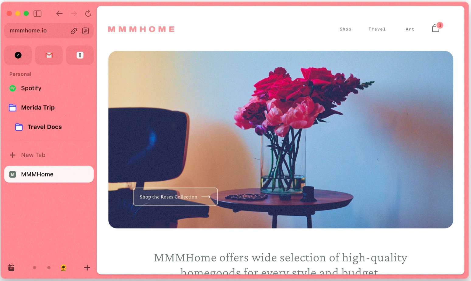 arc browser screenshot